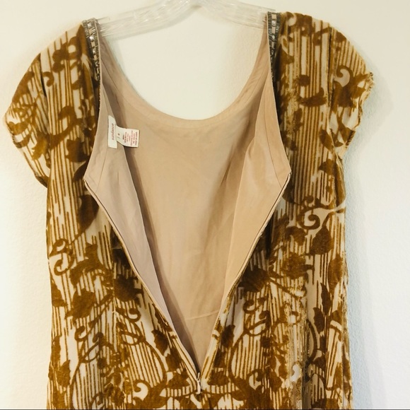 SUNDANCE Mustard Yellow Burnout Floral Dress Size 6 - Picture 11 of 15